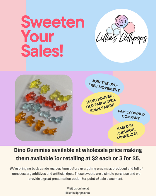 35 Gummy Dino Packs: Wholesale Opportunity: Suggested Retail $2 each or 3 for $5: Hanging tabs attached for display