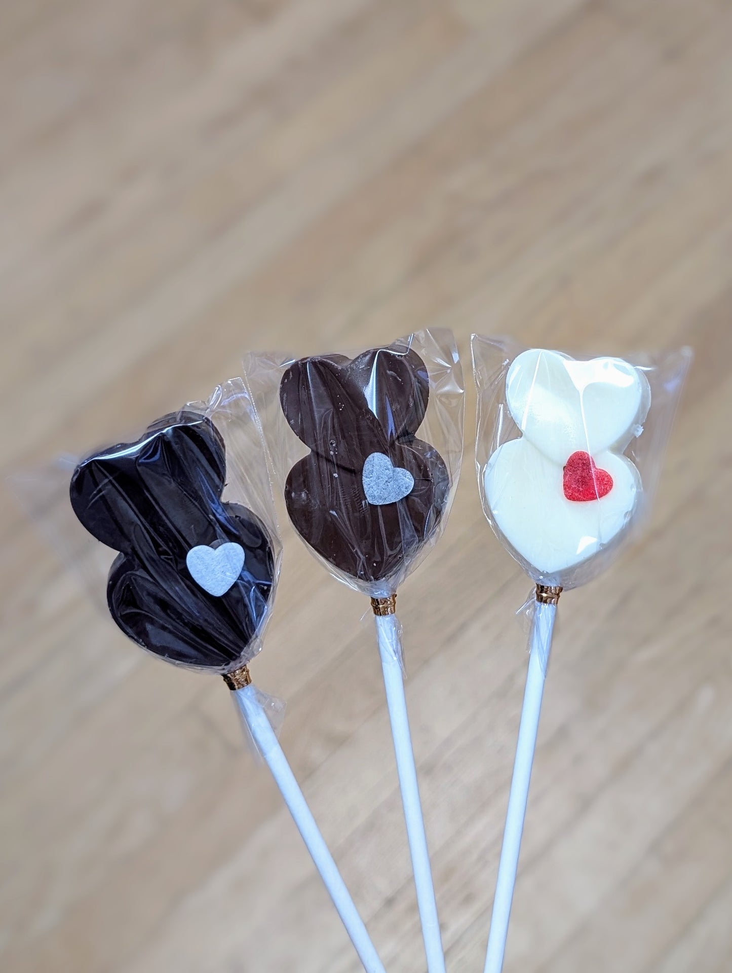 Chocolate Lovers Double Heart Lollipop