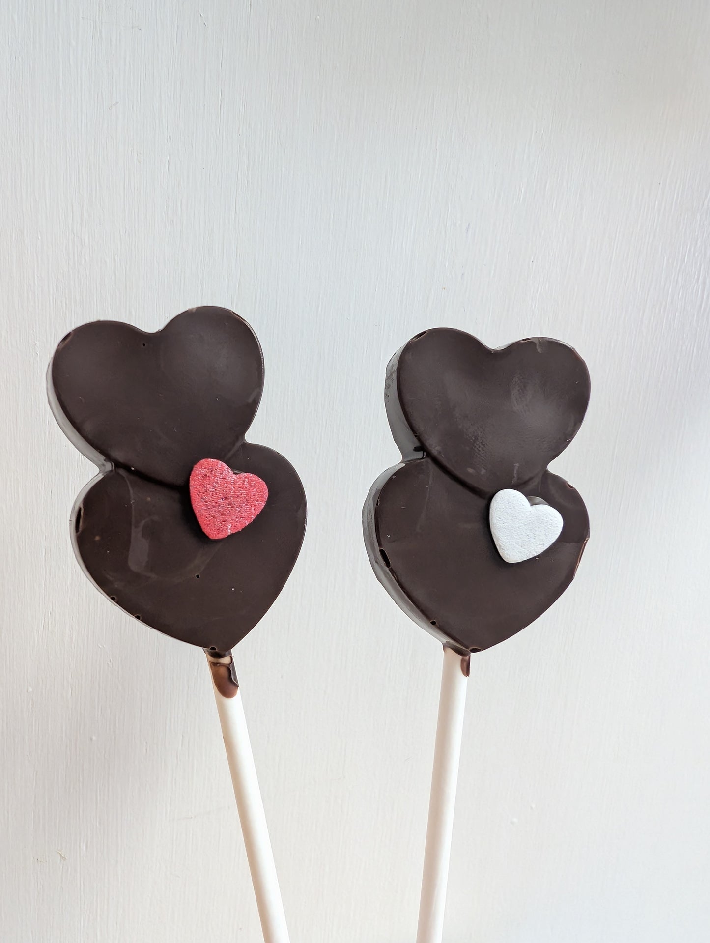 Chocolate Lovers Double Heart Lollipop